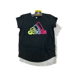 Adidas Youth 2 Pack Black & Grey T-Shirt / Various Sizes