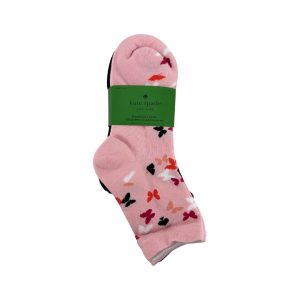 Kate Spade Women’s Shortie Crew Socks: Pink & Black / 10 Pairs