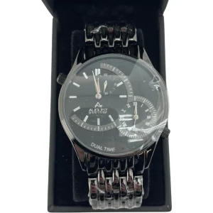 August Steiner Men’s Wrist Watch / Black Stainless Steel Band / Quartz