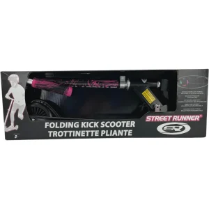 Street Runner Kid’s Scooter / Folding Kick Scooter with Light-Up Wheels / Pink & Black / Outdoor Activity