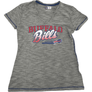 Buffalo Bills NFL Women’s V-Neck T-Shirt / Striped Pattern / Short Sleeve / Various Sizes